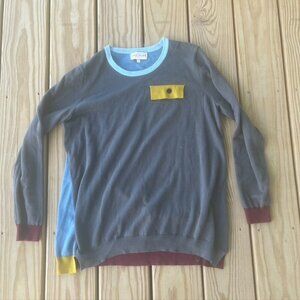 Caryn Vallone Women’s Size colorblock Sweater Small Blue Maroon